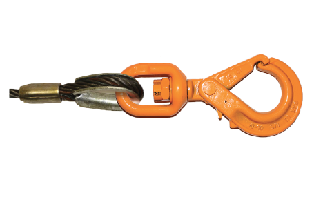 3/4" Steel Core, Winch Cable, Self Locking Swivel Hook