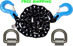 G100 3/8" x 12' Safety Kit. 2 Chains & 2 D-Rings.