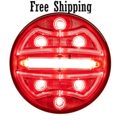 4" Round Red STT with Light Strip LED Tubes