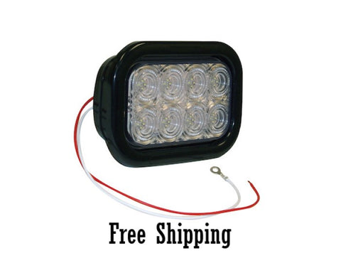 5-1/3" Clear Rectangle Backup Light 32 LEDs