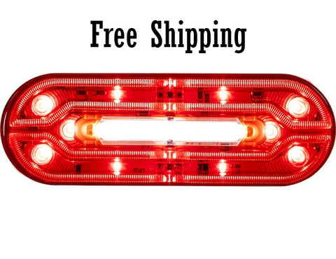 6" Oval Red STT with Light Strip LED Tubes