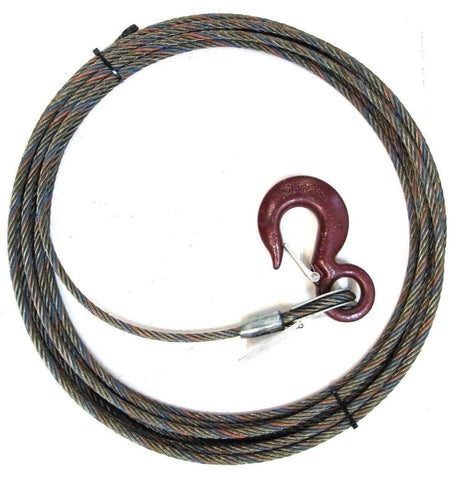 7/16" Steel Core, Winch Cable, Standard Hook