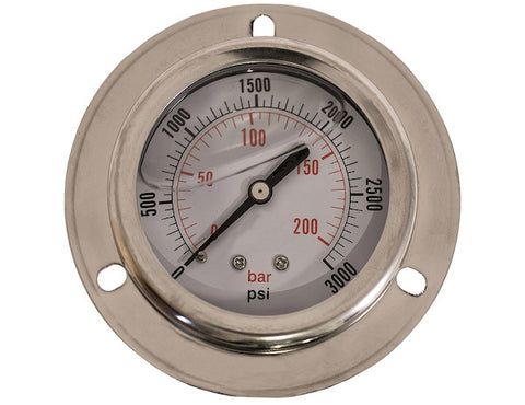Pressure Gauge Panel Mount 3000 Max PSI