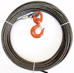 Heavy-Duty 7/16" X 50' Winch Cable With Self-Locking Swivel Hook – IWRC Steel Core For Wreckers & Carriers (ST/BA)